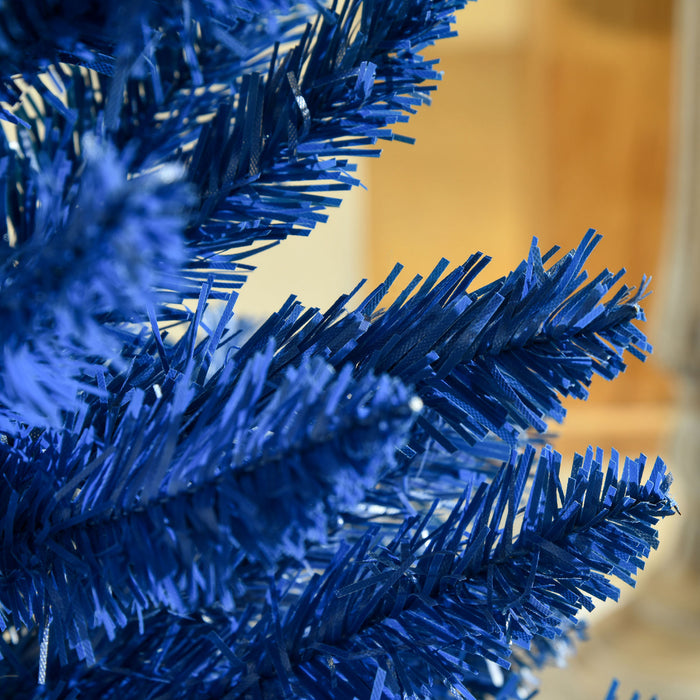 Homcom Sapin De Noel Artificiel Fin 6pi, Bleu Profond