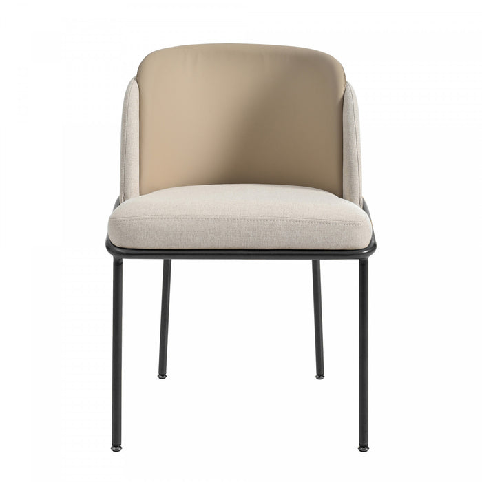 Olivia Ensemble de 2 chaises de salle a manger modernes avec pieds inclines et pieds reglables, beige