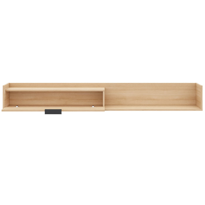 Meuble pour téléviseur mural mince Nordika de 72 po avec armoire de rangement - chêne blond naturel
