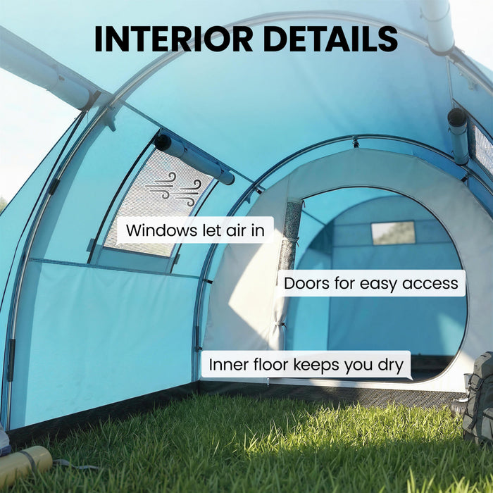 Outsunny Tente de Camping 3-4 Personnes avec 2 Pieces, Tente Familiale Impermeable
