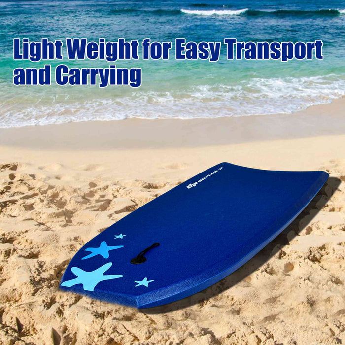 Planche De Bodyboard Surf 33 Pouces (83 X 48 X 6 Cm) Avec Sangle De 83 Cm Et Motif Cocotier + Parasol Pour Debutant Enfant Adulte Xpe+hdpe 0.6kg