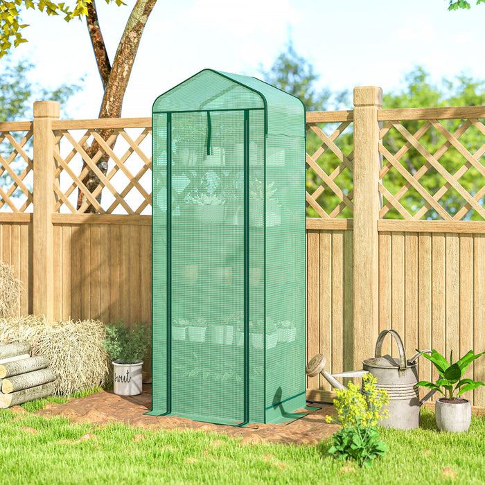 Outsunny Mini Serre avec Toit en Filet, Petite Serre Portable, Vert