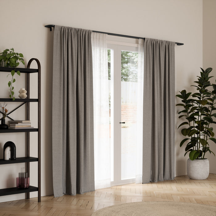 Tringle à rideaux coupe-lumière extensible double Twilight de Umbra noir mat de 3/4 po - 30 po à 84 po