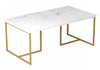Table à café de 43 po - marbre avec métal doré