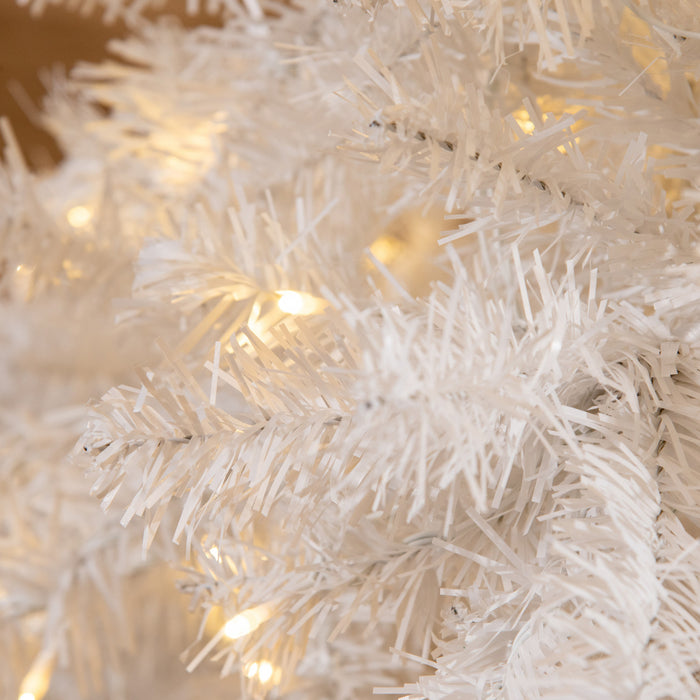 Homcom Arbre De Noel Artificiel Pre-eclaire De 6 Pieds Avec 250 Lumieres Led Blanches Chaudes Et 1000 Embouts