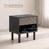 HOMCOM Nightstand with Drawer and Open Shelf, Set of 2 Side Table, Black
