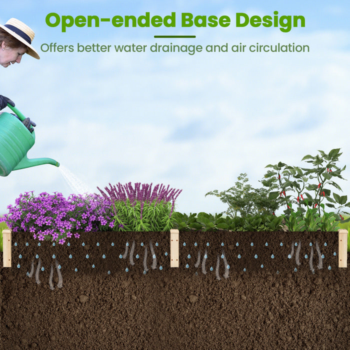 Lit De Jardin Eleve En Bois Costway, Planteur De Patio Eleve Avec 7 Compartiments De Plantation Pour La Fleur