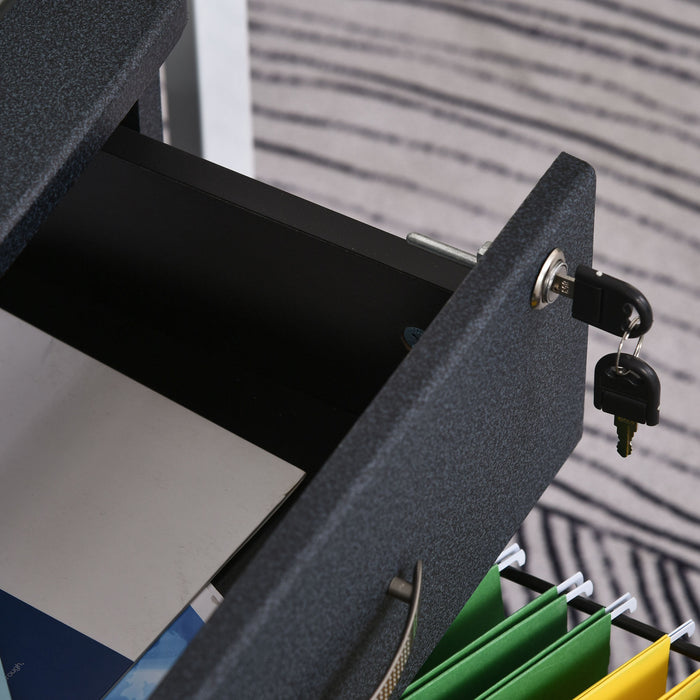 Homcom Classeur Avec Serrure Et Rail De Suspension
