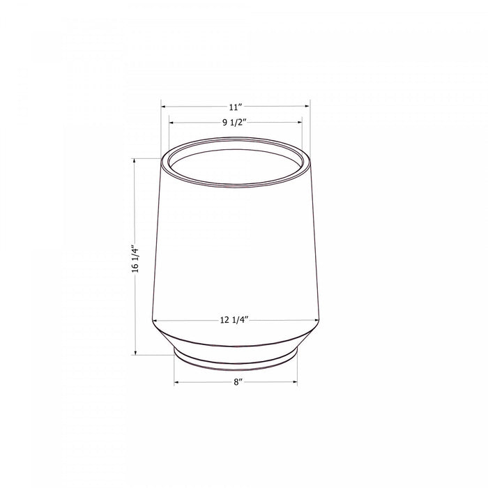 Cache-pot Dalya 16 po - gris foncé