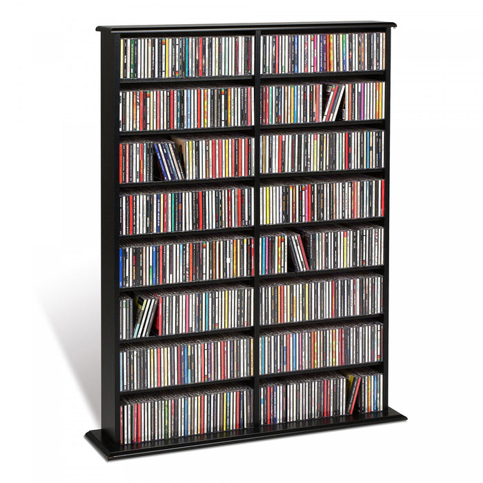 Meuble de rangement mural double largeur - chêne noir
