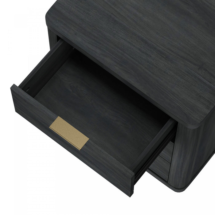 Table de nuit moderne Evelyn 20\" en gris charbon (3 tiroirs)