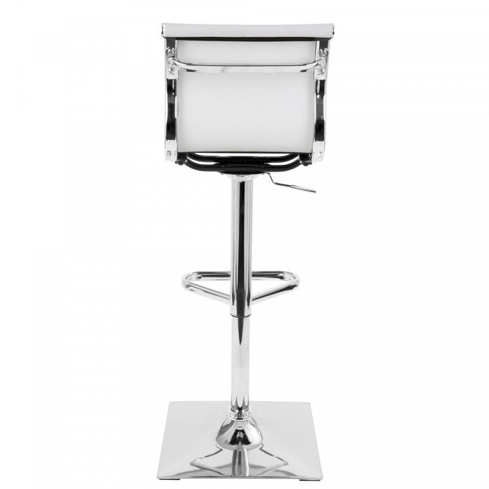 Tabouret bar pivotant réglable contemporain Mirage en tissu - blanc
