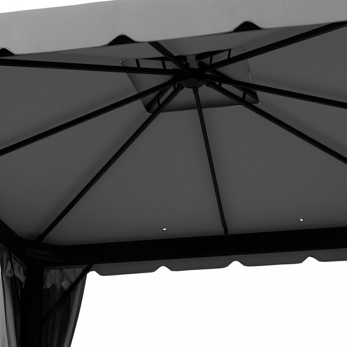 Outsunny Tente D'abri De Patio 10' X 10' Avec Parois Laterales, Gris