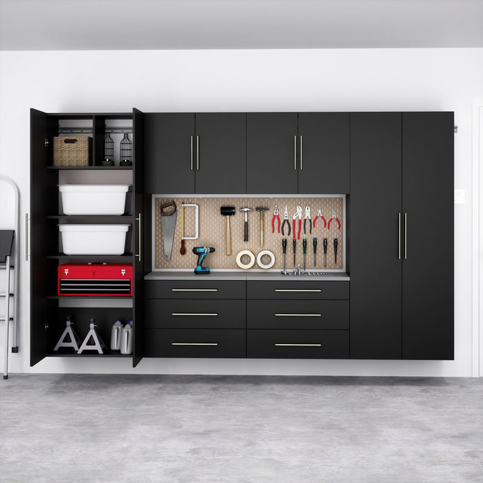 Hangups Armoire De Rangement De Garage 120 Pouces, Ensemble I De 6 Pieces – Noir