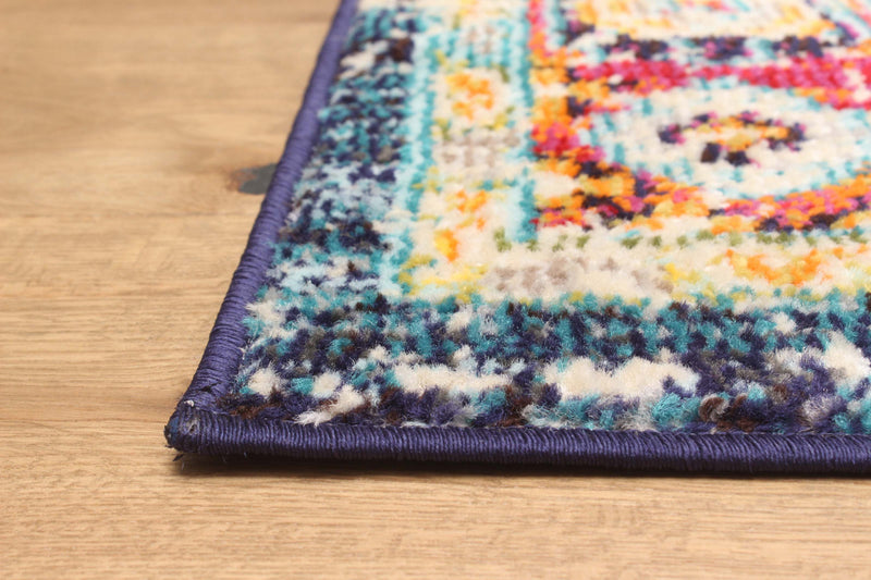 Tapis Traditionnel Lotus 8'0\" x 10'0\" en Bleu marin