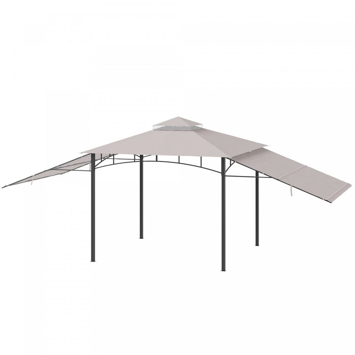 Outsunny Gazebo D'exterieur 10' X 10' Avec Auvent Double Reglable, Auvent De Tonnelle A Double Toit, Trois Tailles, Pour Jardin, Patio, Arriere-cour, Terrasse, Porche