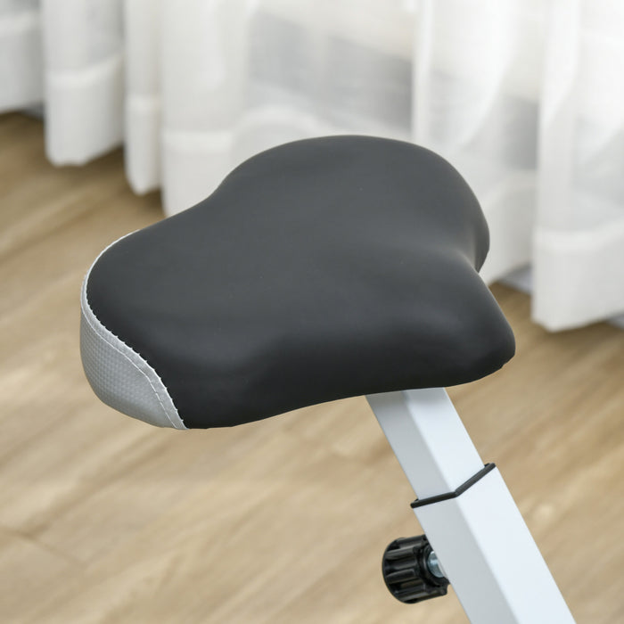 Soozier Velo D'exercice Pliable Avec Resistance A 8 Niveaux Et Roues, Rouge
