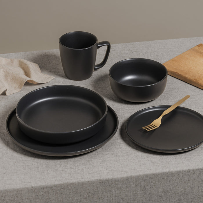 S&CO Gourmet Lisbon Ensemble de 4 Bols a Pates en Gres Noir
