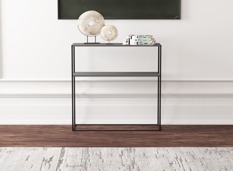 Console de 28 po avec 1 tablette de rangement - noire