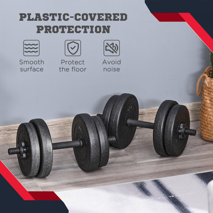 Soozier - Paire d'halteres reglables 2 x 10 kg, poids de musculation, fitness