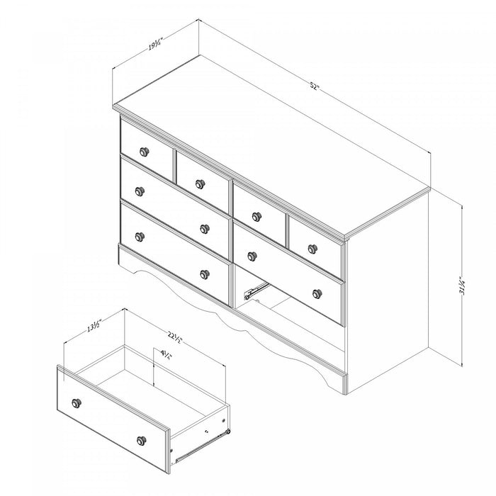 Summer Breeze Commode 6 Tiroirs - Myrtille