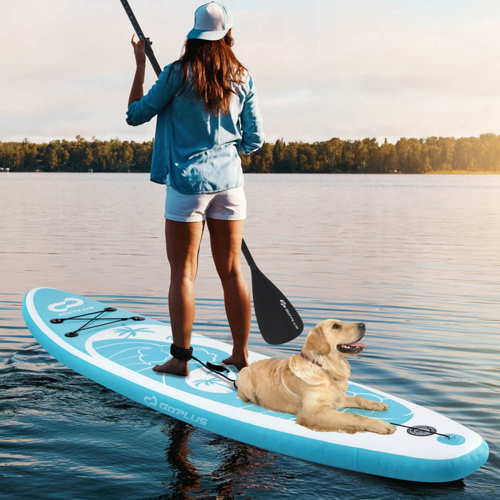 Petite Planche Gonflable De Sup Goplus, Planche De Pagaie Portable Avec Des Anneaux 5d