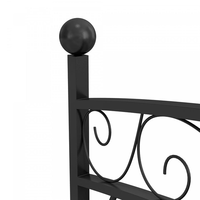 Outsunny 8' Pont De Jardin En Metal Avec Arche Et Ridelles, Pont D'etang