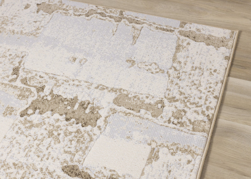 Carpette Isabelle crème à aspect vieilli - 5 pi 3 po x 7 pi 7 po