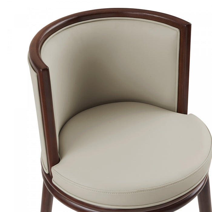 Tabouret de comptoir moderne en bois avec revetement en tissu pierre Evalyn
