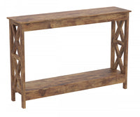 Console de 47 po avec 1 tablette - bois recyclé brun