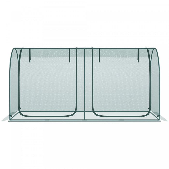 Outsunny Cage De Culture 8 X 3 Pi Avec Deux Portes Zippees, Vert Fonce
