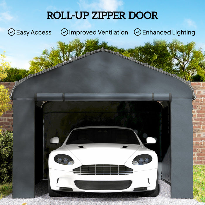 Outsunny Parois laterales de remplacement pour abri voiture 12' x 20', gris fonce