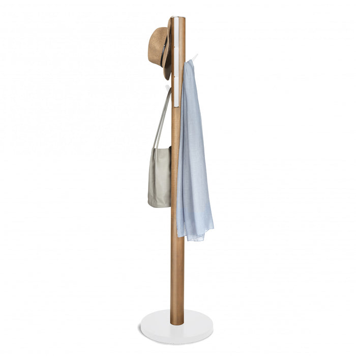 Portemanteau moderne Flapper de Umbra en bois - blanc et naturel