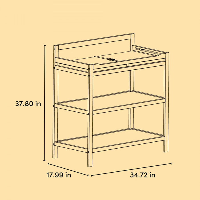 Table a langer Storkcraft Alpine avec matelas a langer resistant a l’eau – Blanc