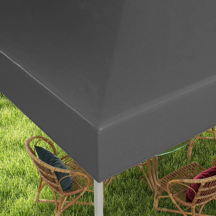 Outsunny Tente A Auvent Escamotable 10' X 10' Avec Ventilation Et Sac, Gris