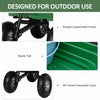 Outsunny Steel Garden Cart with Handle and 10" Pneumatic Tires, Utility Wagon Cart for Garden, Patio, Lawn, 551 lbs Capacity, Green