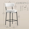 HOMCOM Modern Bar Stools Set of 2 27" Counter Height Barstools Cream White