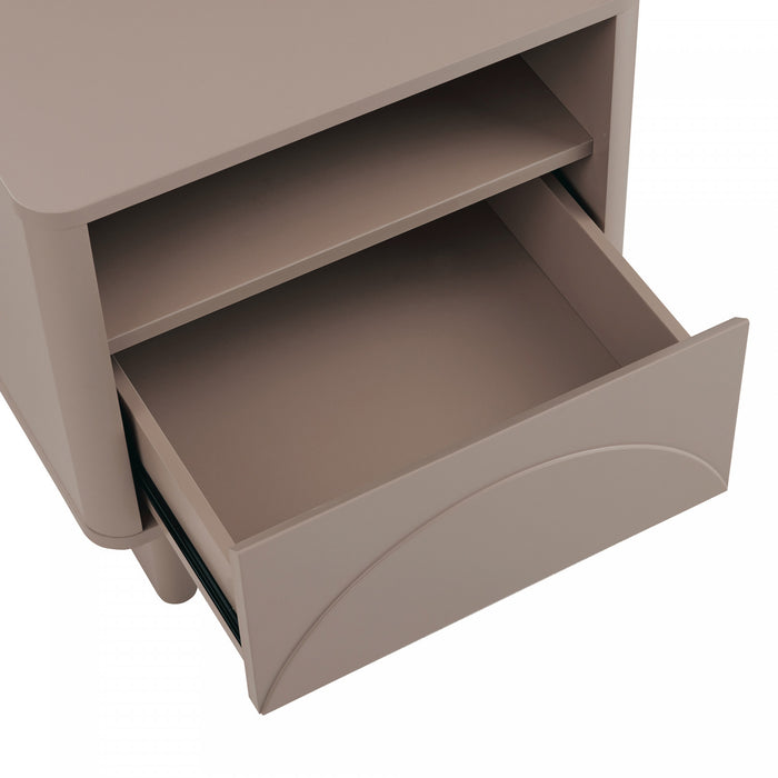 Table de nuit moderne Ella 20\" en moka (1 tiroir) - Lot de 2
