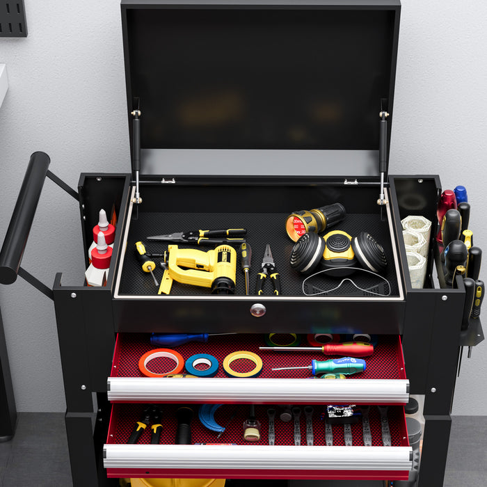 Homcom Chariot A Outils Roulant 330 Lb Chariot Utilitaire Avec Tiroirs Noir