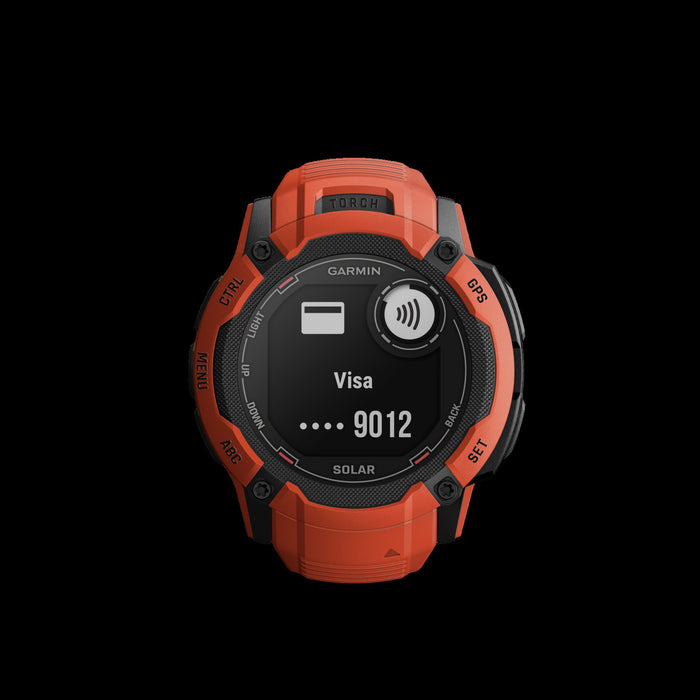 Montre Connectee Garmin Instinct® 2x Solar Gps - Suivi De La Sante Et De La Condition Physique Avec Gnss Multi-bande - Rouge Flamme