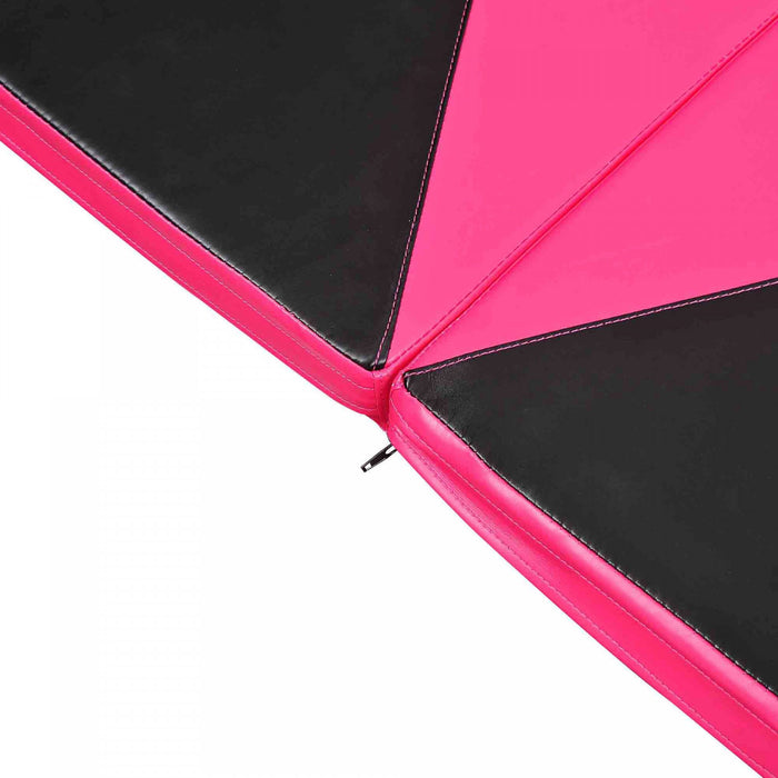 Soozier Tapis De Gymnastique Pliable 10,2 X 25,4 X 5,1 Cm, Tapis D'exercice Avec Poignees De Transport Pour Yoga, Mma, Arts Martiaux, Etirements, Entrainements De Base, Rose Et Noir