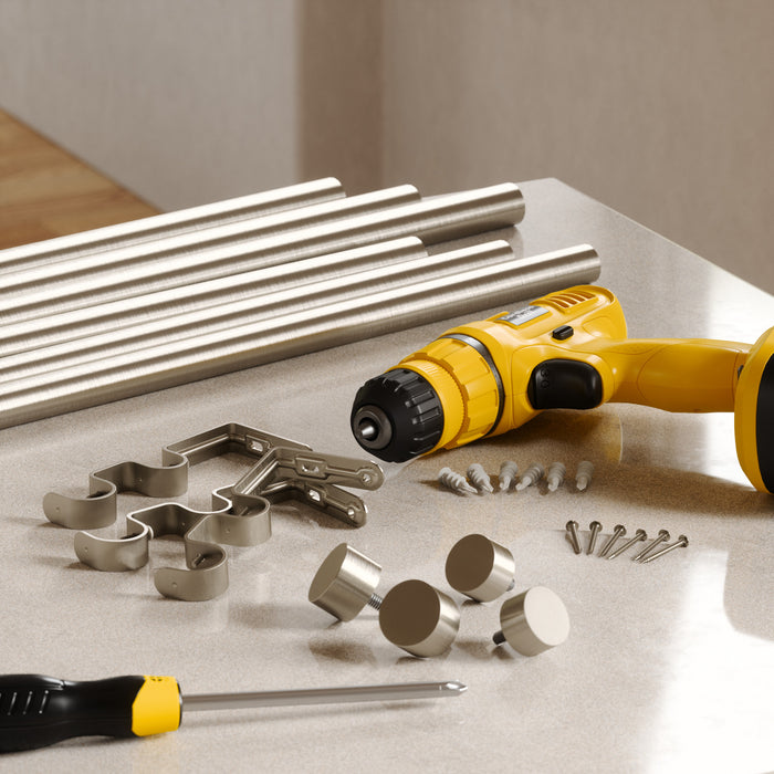  Tringle à rideaux extensible double Cappa de Umbra acier nickel de 1 po - 66 po à 120 po