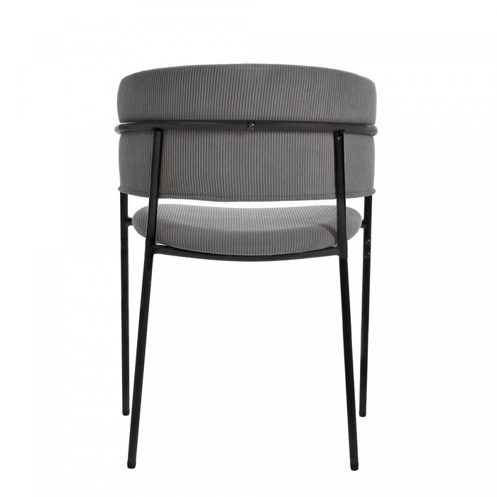 Ethan Ensemble de 4 chaises d’appoint modernes avec assise en velours cotele, pieds inclines et pieds reglables, gris