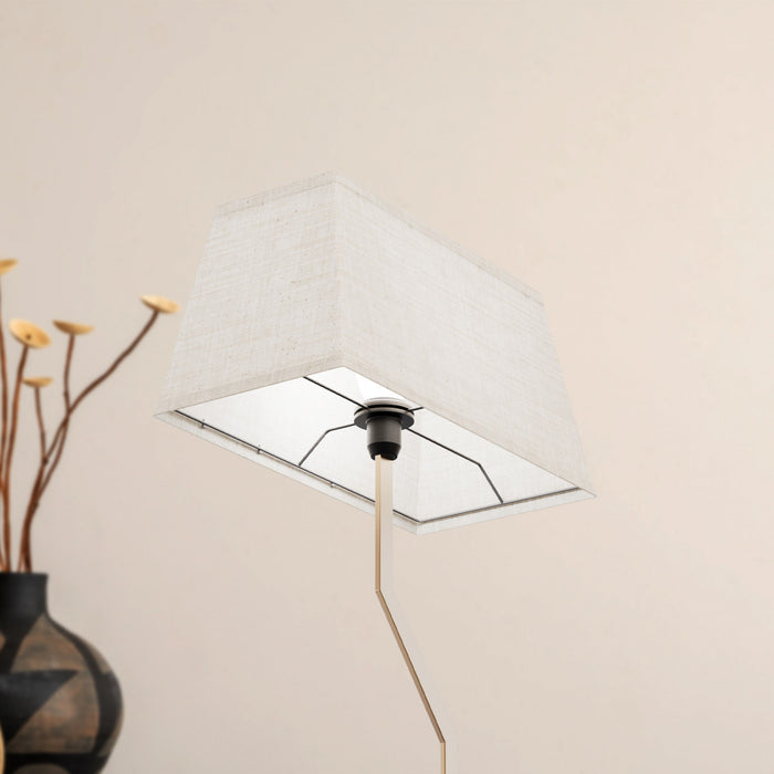 Lampe de table inclinée laiton doré de 25 po avec abat-jour texturé