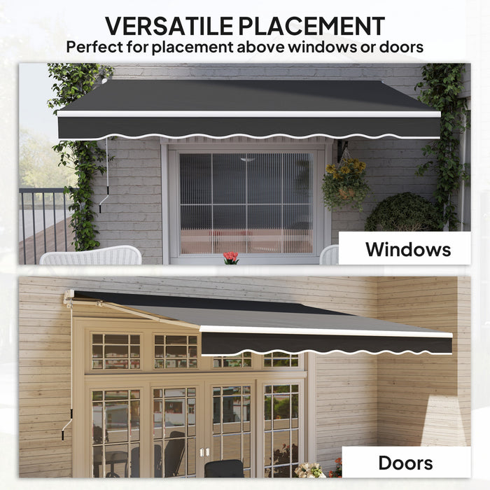 Outsunny Store Retractable 8' x 7', Abri de Terrasse, Pare-Soleil, Noir