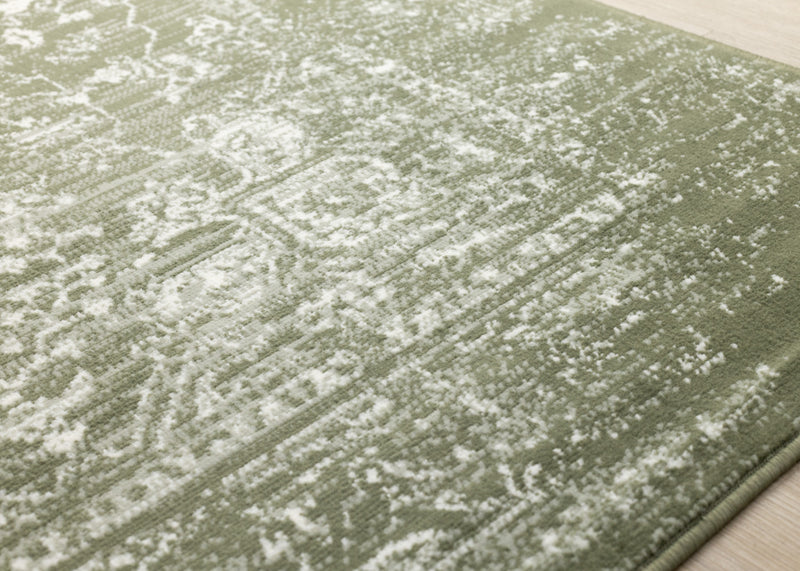 Tapis Florence vert et blanc elegant et classique, 7'9\" x 10'6\"