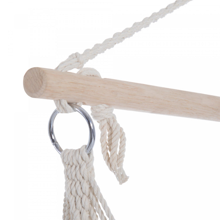 Outsunny Chaise Balancoire En Corde Tissee Pour Siege De Hamac Suspendu Portable Lit De Couchage Pour Jardin Exterieur Camping Marron