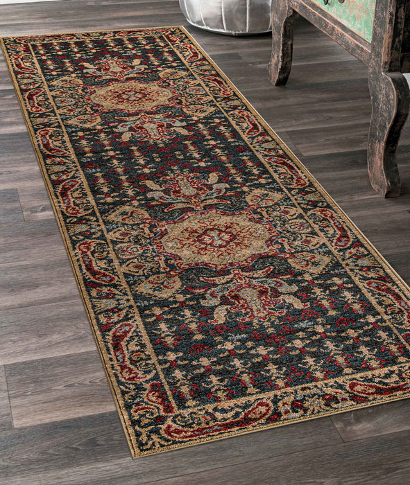 Tapis Traditionnel Sofia 2'3\" x 7'6\" en Bleu