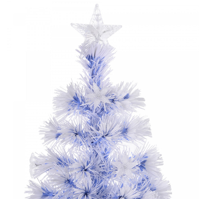 Homcom Sapin De Noel Artificiel En Fibre Optique Pre-illumine De 5 Pieds Avec 180 Branches