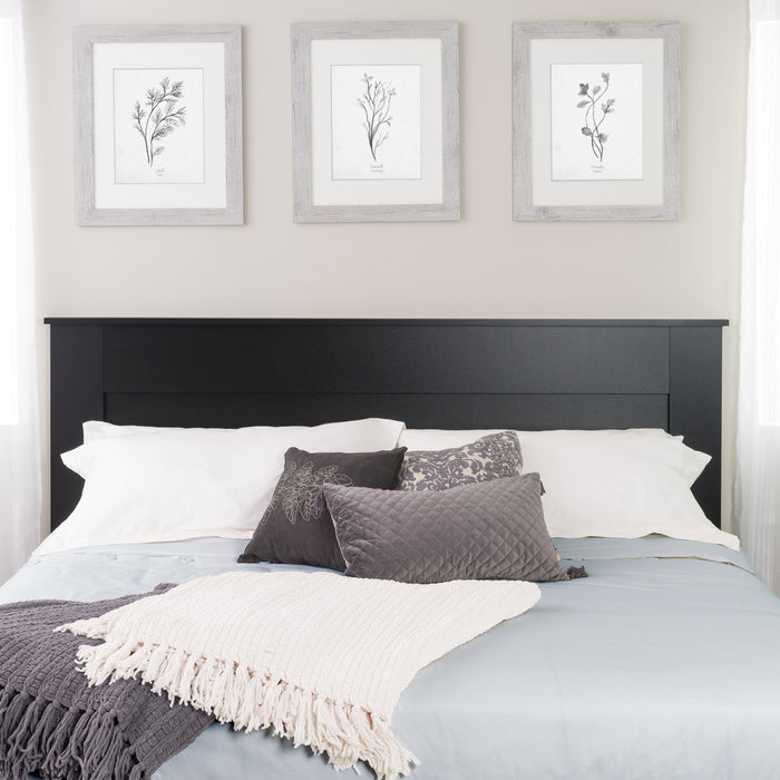 Tête de lit à panneau plat pour très grand lit - noire